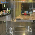 Tamaño personalizado transparente transparente acrílico Counter Guard Desk Divider/Separator